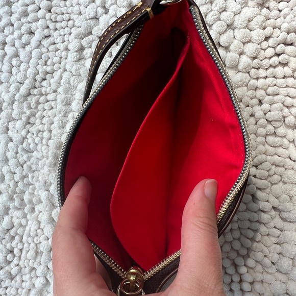 Dooney Bourke Croc Embossed Leather Large Slim Wristlet Bag Wallet Grey - Picture 5 of 5